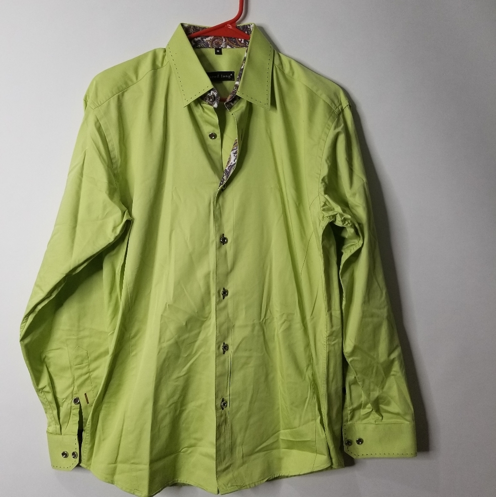 Jared Lang Green Floral Button Down Size M - image 1